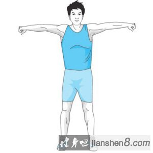 双手胸前“8”字环绕正确姿势