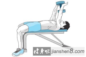 哑哑铃仰卧曲臂上提标准姿势
